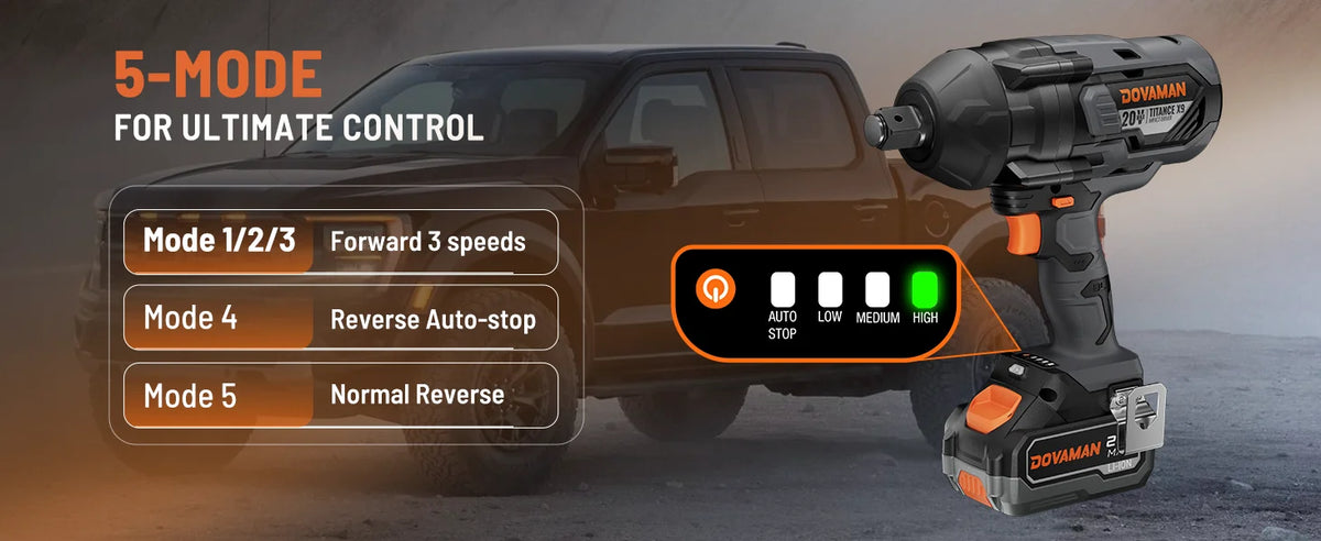 DOVAMAN 5-Modus-Controller für ein Fahrzeug, der fünf Fahrmodi einschließlich Vorwärtsgeschwindigkeiten und Rückwärtsoptionen