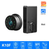 Black Tuya Smart door lock with fingerprint, password, and IC card unlocking features.