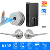 Silver Tuya Smart BLE version palm vein recognition smart deadbolt door lock and hardware kit
