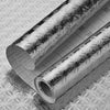 Rolls of self-adhesive aluminum foil wall decals shown in a close-up view.