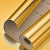 Roll of gold self-adhesive aluminum foil wall decals with measurement markings