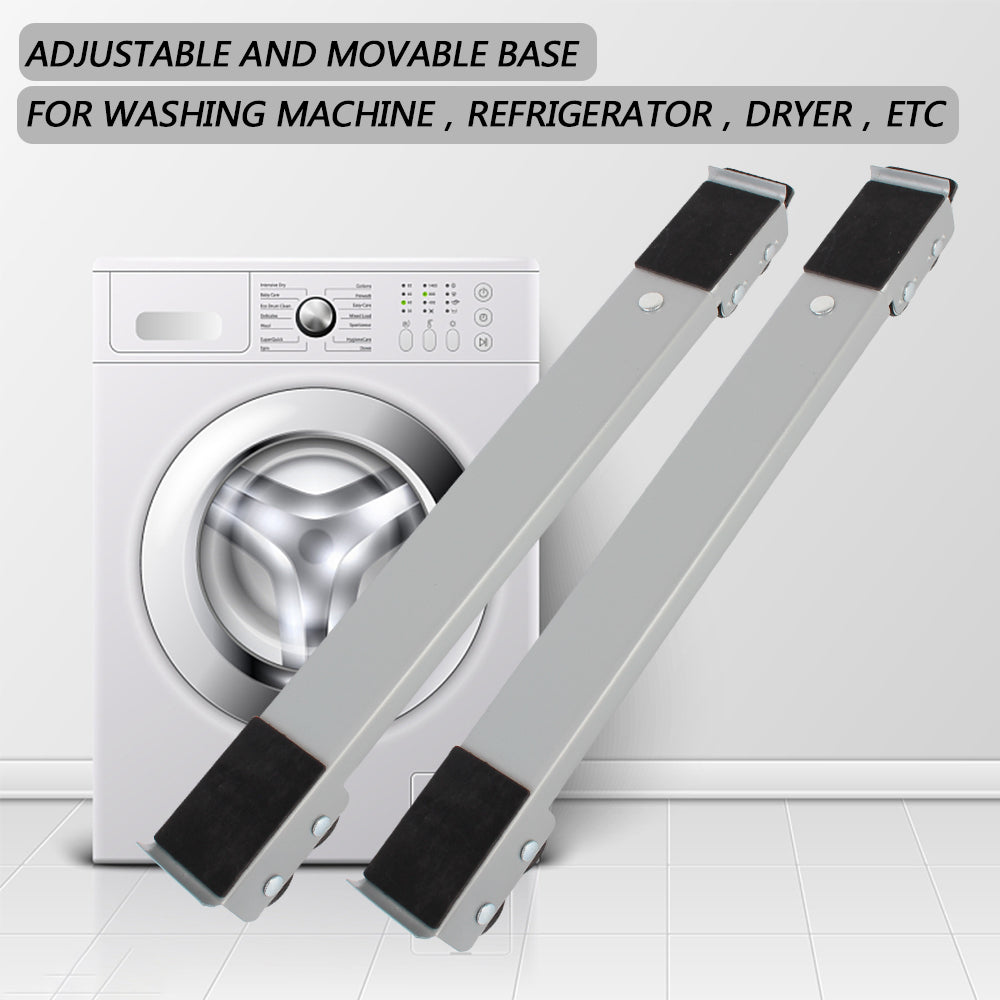 Adjustable and movable metal stand for washing machine, refrigerator, or dryer