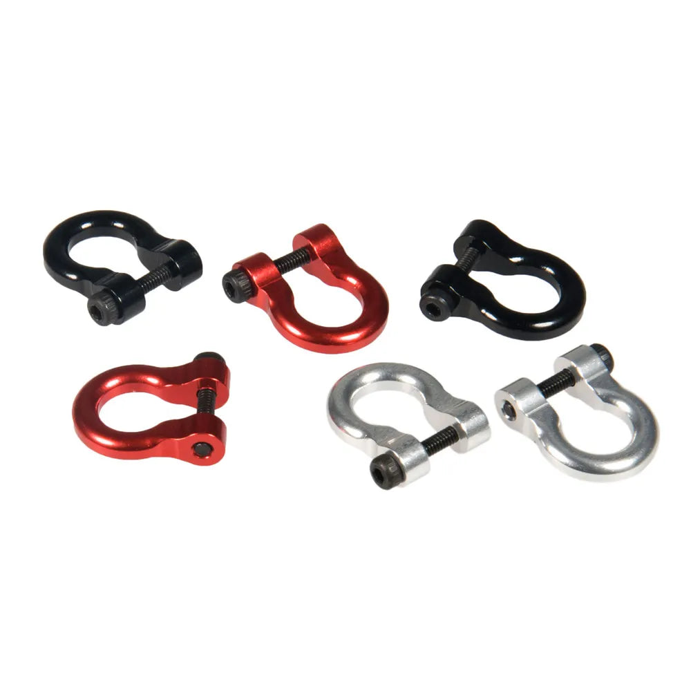 Set aus Metalllegierungshitch-Aufhängungsfesseln in Schwarz, Rot und Silber für RC-Crawler