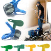 Varias boquillas y protectores de pulverizadores de pintura sin aire en colores verde, azul y amarillo mostrados individualme