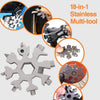 A collection of 18 stainless steel multi-tools and tools shown in various angles and contexts.