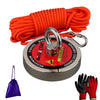 Porte-gobelet magnétique de récupération robuste avec une corde orange et des gants noirs