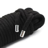 Black braided rope set with silver metal ends for bondage and roleplay
