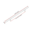A long stainless steel rod with marked dimensions showing a 400mm length and a 256mm hole distance.