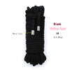Black cotton rope with metal covers, 5 meters long.