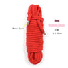 A red cotton rope with a metal cover, 20 meters long, used for restraint or roleplay.