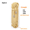 A bundle of beige soft cotton rope in Style A with metal heads, available in 5M, 10M, and 20M lengths.