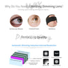 A diagram showing the layers of an automatic dimming welding lens including protective sheets and filters.