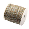 A spool of durable 2mm reflective paracord rope in a brown and gray woven pattern.