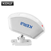A white wireless infrared curtain security sensor mounted on a base.