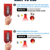 Instructions for using a solar motion security alarm, showing modes 1 and 2 with flashing LED lights.