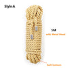 Style A rope made of soft cotton with a metal head, bundled for restraint or roleplay.