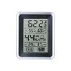 ميزان حرارة ورطوبة رقمي فضي يعرض درجة حرارة 62.2 فهرنهايت.