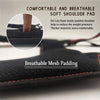 Close-up of a black breathable mesh shoulder pad for reducing weight pressure on a tool belt.