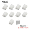 White self-adhesive cable clips used for cord organization