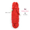 A red cotton rope with a metal cover, 5 meters long and 0.85 cm in diameter.