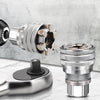A set of adjustable universal socket wrenches shown with a metal handle and various sized sockets against a gray background.