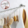 A set of stainless steel hanging hooks used for drying kitchen utensils and tools.