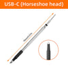 A silver digital soldering iron with a horseshoe head tip shown diagonally against a white background.