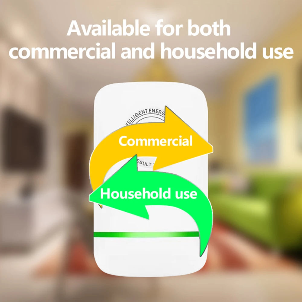 A white device labeled Commercial and Household use, highlighting its dual application.