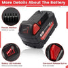 A black battery pack with a precise interface, LED indicator, and one-touch release button for power tools.
