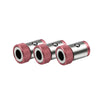 Ein Set aus drei magnetischen Schraubendreherhalter mit rosa strukturierten Griffen und silbernen Metallstiften.