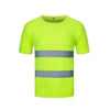A bright neon yellow high visibility fluorescent work shirt.