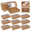 A set of brown decorative gift boxes for parties and events, including a larger box with an open lid and several smaller boxe