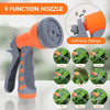 Orange und graues 9-Funktionsstrahlrohrwerkzeug zur Gartenreinigung mit Selbstverriegelungsdesign
