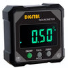 Digital inclinometer device with a black casing and a green display showing 0.5 degrees.