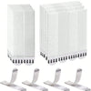 Pack of white double-sided photo frame adhesive strips and stacked white foam strips.