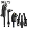 Six pieces of drill bit extensions and bits shown for drilling tasks.