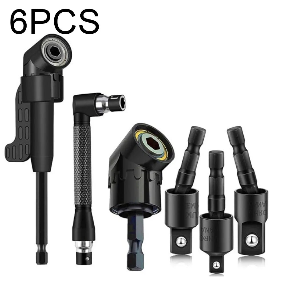 Six pieces of drill bit extensions and bits shown for drilling tasks.