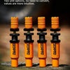 Cuatro unidades All-Top de presión de aire en naranja y negro para mediciones PSI y BAR.