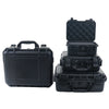 Black waterproof hard carry case with an open lid and stacked storage compartments for tools and sponges