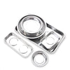 Silberne magnetische Teile-Organizer-Schale mit mehreren Fächern.
