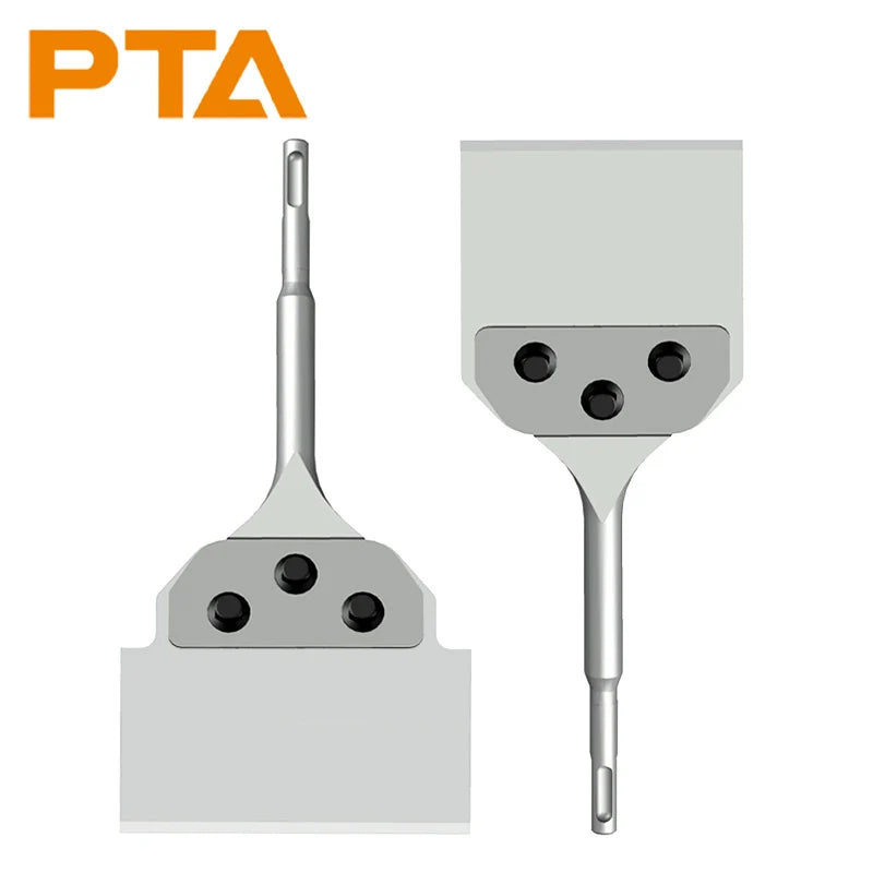 Heavy duty SDS Plus floor scraper and tile removal tool with a long shaft and flat head