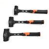 Marteau de hache octogonal industriel avec tête noire et manche orange.