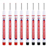 A set of long nib marker pens used for precision perforating and deep hole marking.