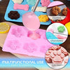 Set de moules en silicone multifonctionnels avec diverses empreintes de pattes de chiens roses et vertes pour faire des biscu