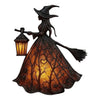 Figura de bruja oscura sosteniendo una linterna iluminada, decoración para luz nocturna de linterna gótica.