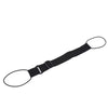 Black adjustable luggage strap carrier belt with oval loops