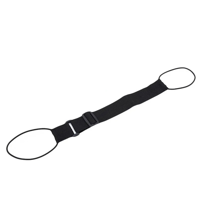 Black adjustable luggage strap carrier belt with oval loops