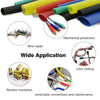 Assortment heat shrink tubing for electrical insulation showing wire repair, color coding, resistor insulation, and connectio