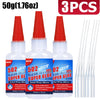 Three bottles of 50g Super Strong Cyanoacrylate Adhesive Glue with glass syringes