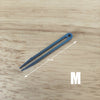 A blue titanium clip tweezers with a 6.3 cm length shown on a wooden surface.